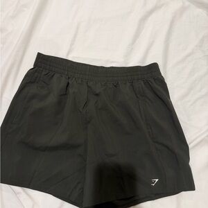 Gym Shorts with Subtle Logo - green